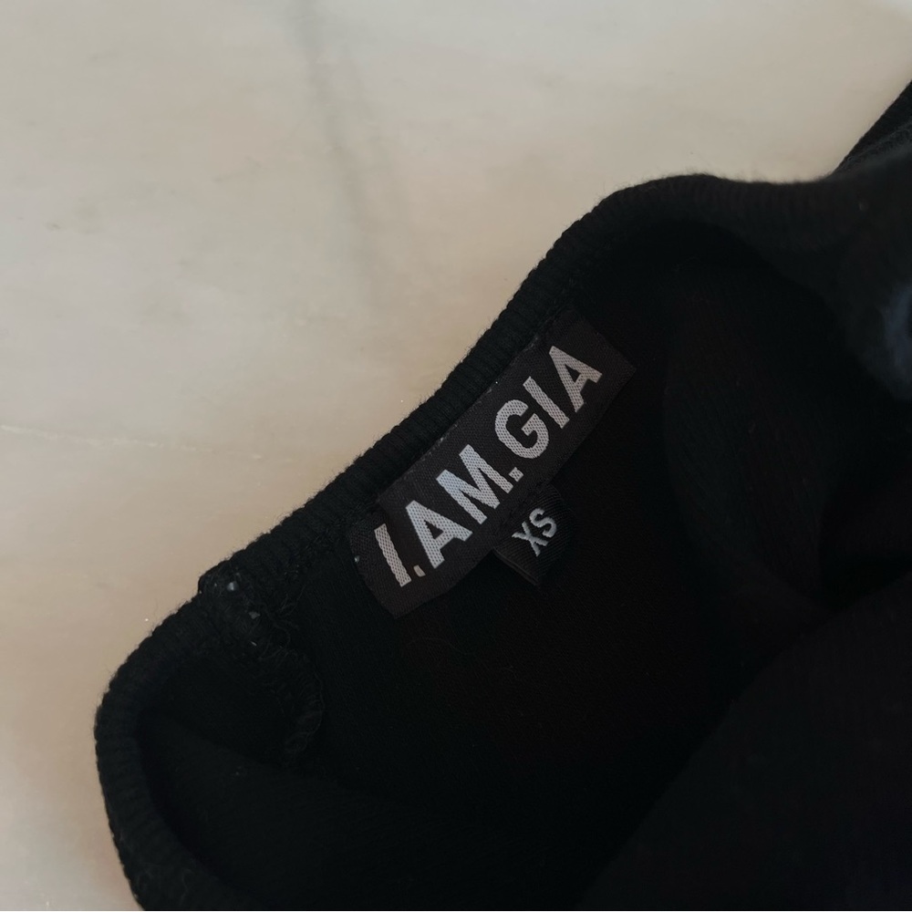 I.AM.GIA Racerback Ribbed Black Tank Top - Picture 2 of 3